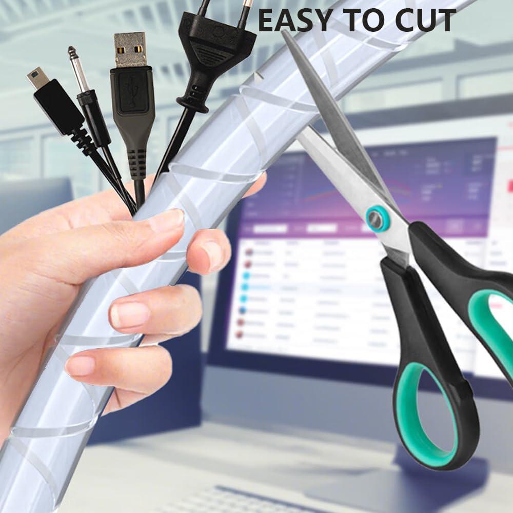 Envoltura de Cable Espiral Lhazemu 10m 8mm Blanca Organizador