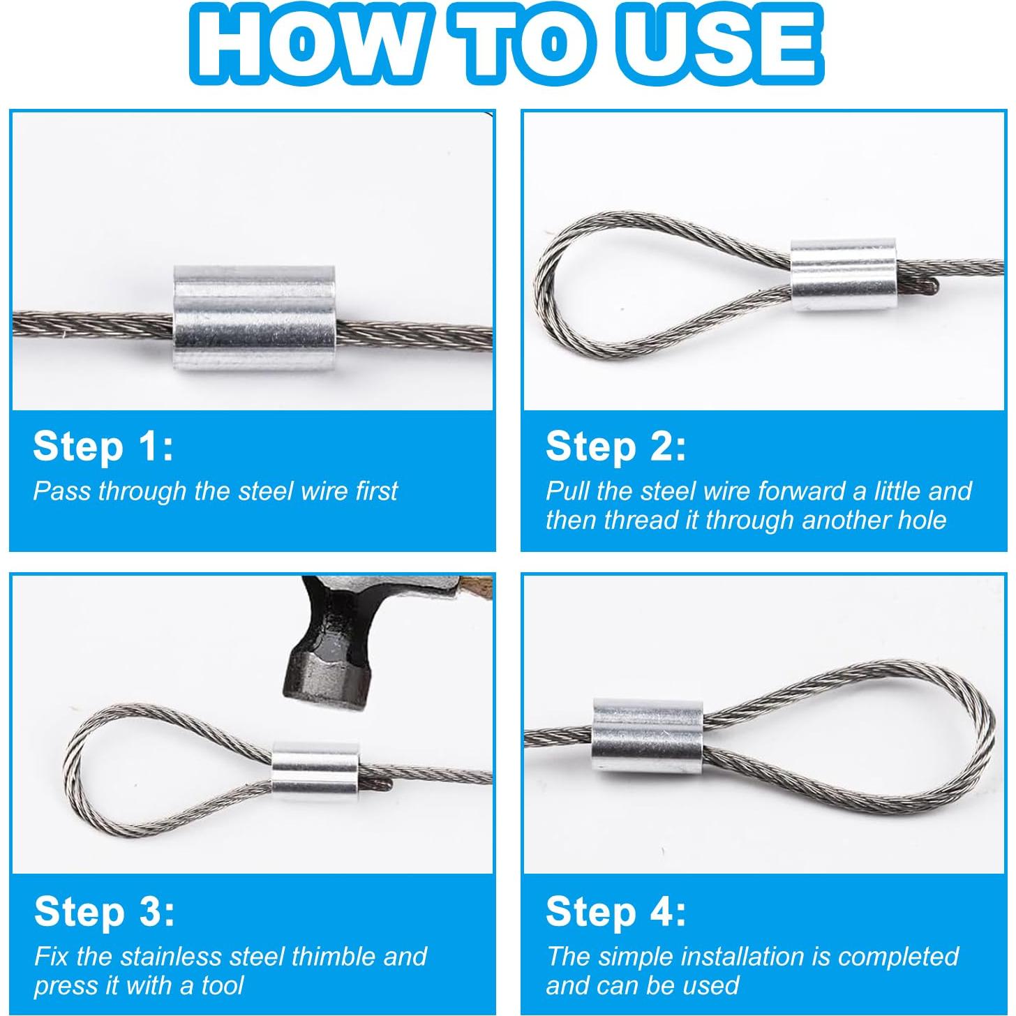 Manguitos de Crimpado de Aluminio Yinpecly 24 Pcs 6mm