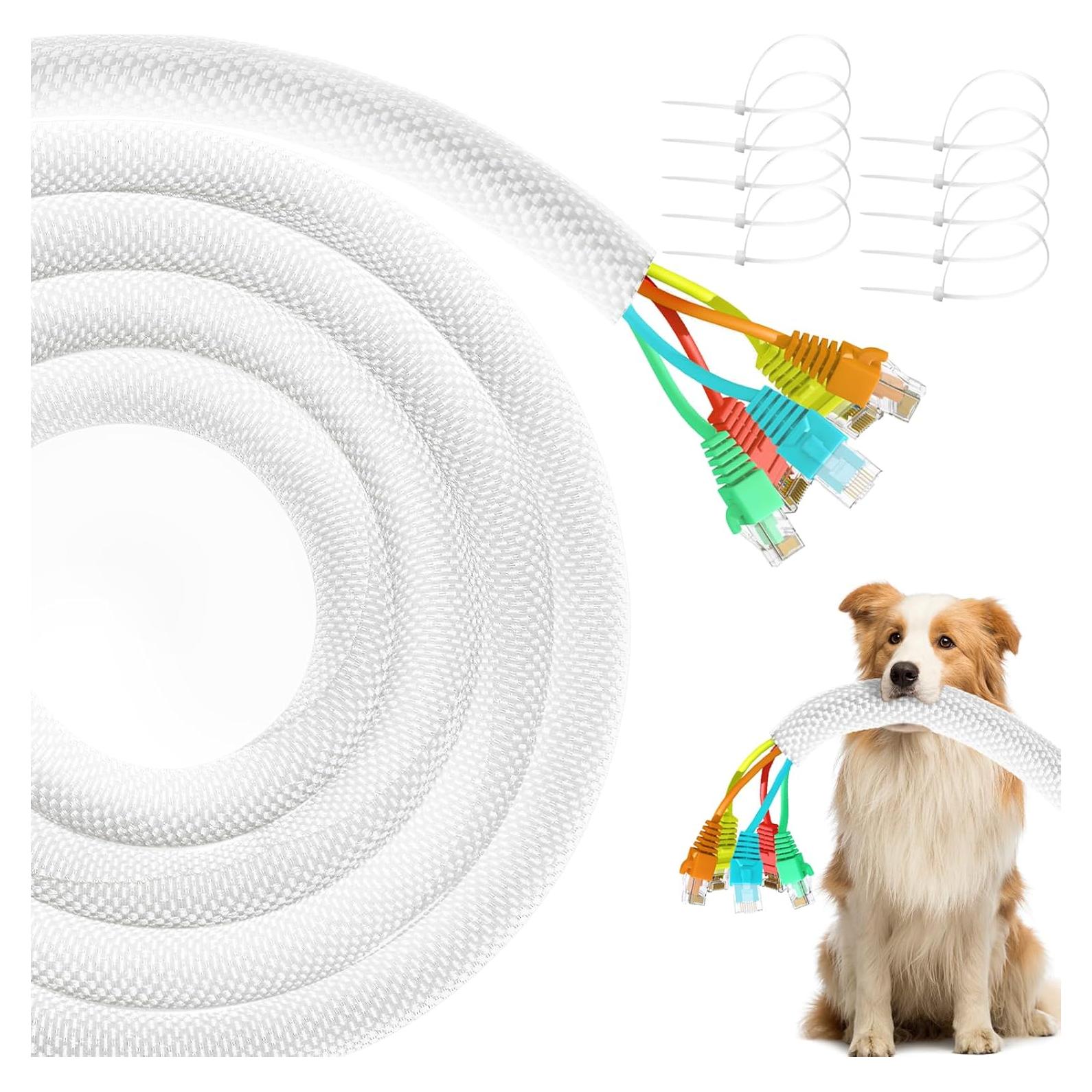 Protector de Cables Annbes 7.62m 1.27cm Blanco para Mascotas