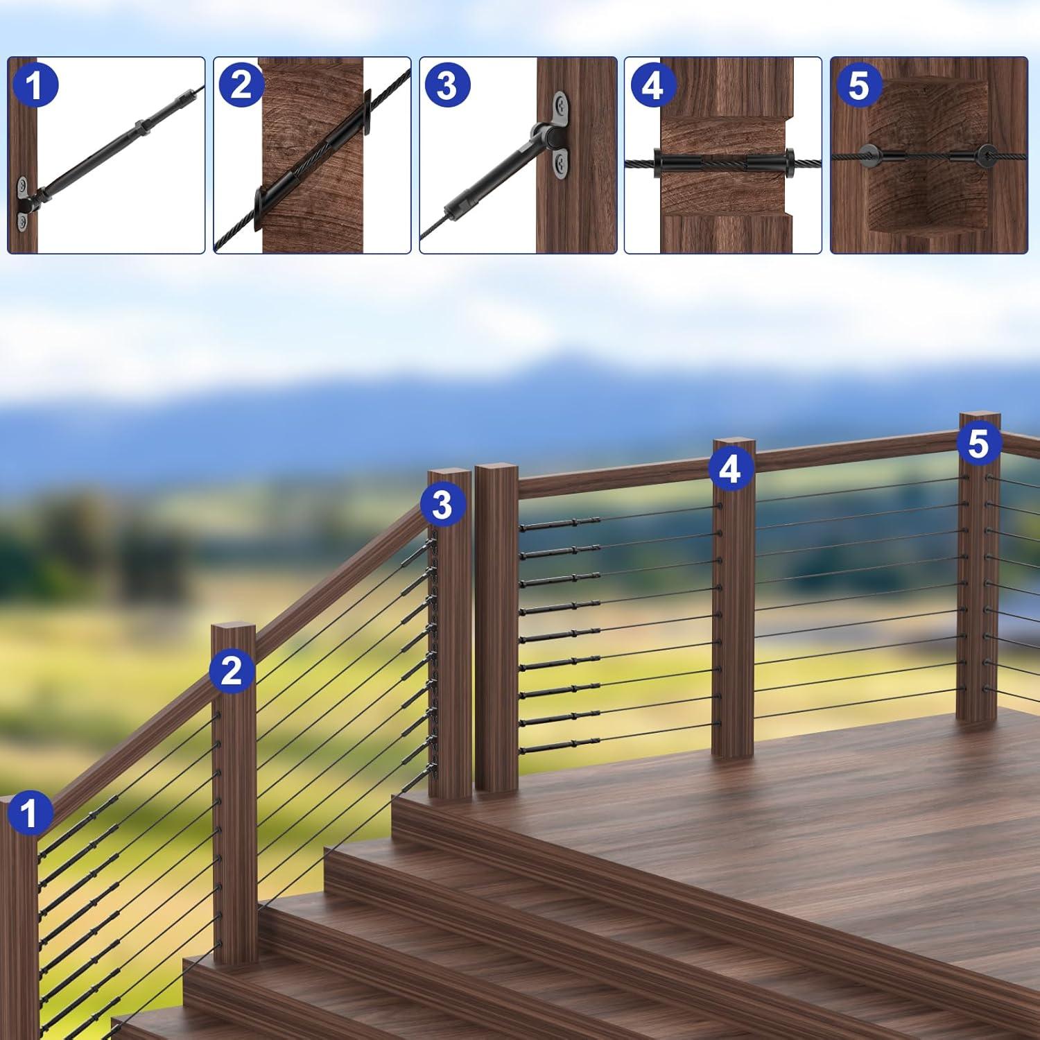 BLIKA 50 Mangas Protectores Acero Inoxidable Negro 3.2-4.8 mm