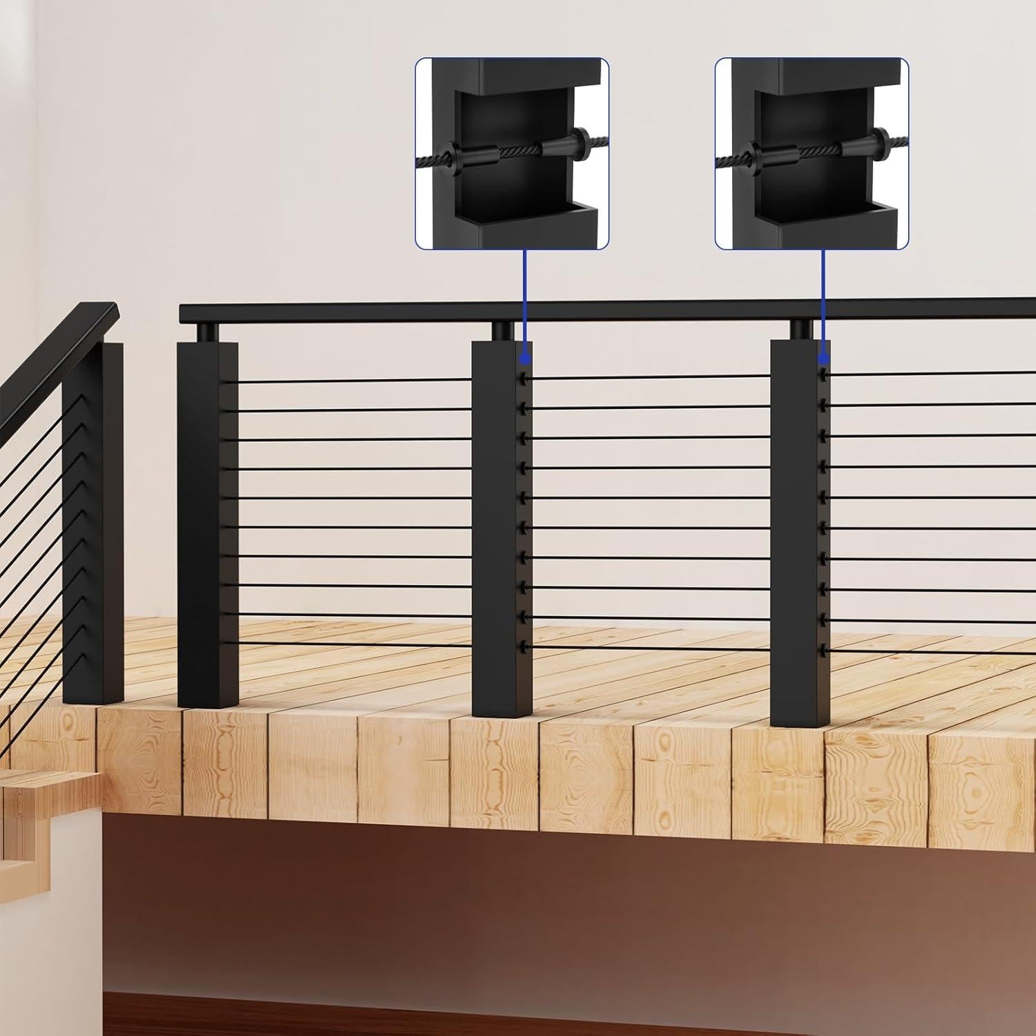 BLIKA 50 Mangas Protectores Acero Inoxidable Negro 3.2-4.8 mm