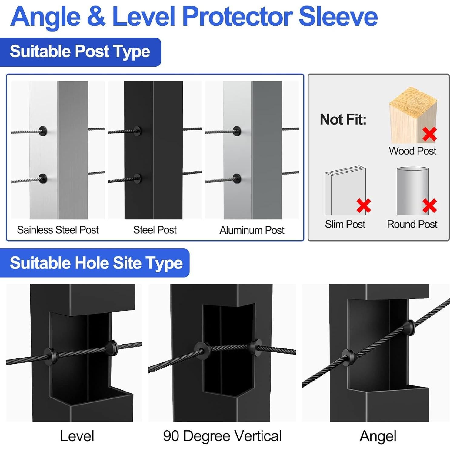 Grommets de Caucho CKE para Cable Railing 100 Pcs 1/8" a 3/16"