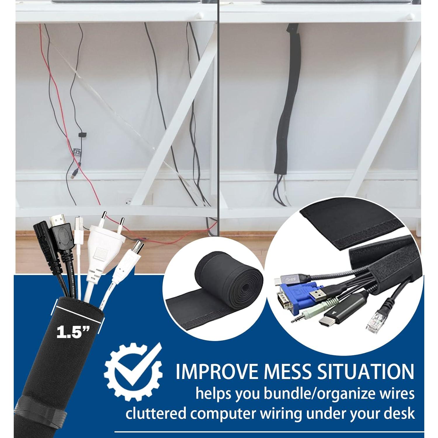 Manga Organizador de Cables Camoo 152.4 cm Neopreno Negro