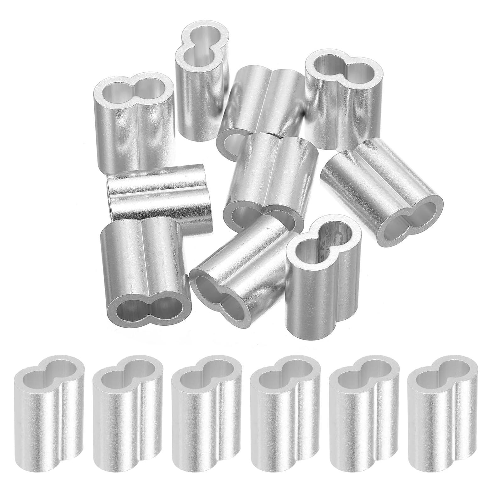 Manga de bucle de crimpado aluminio uxcell 8mm 10pcs plata