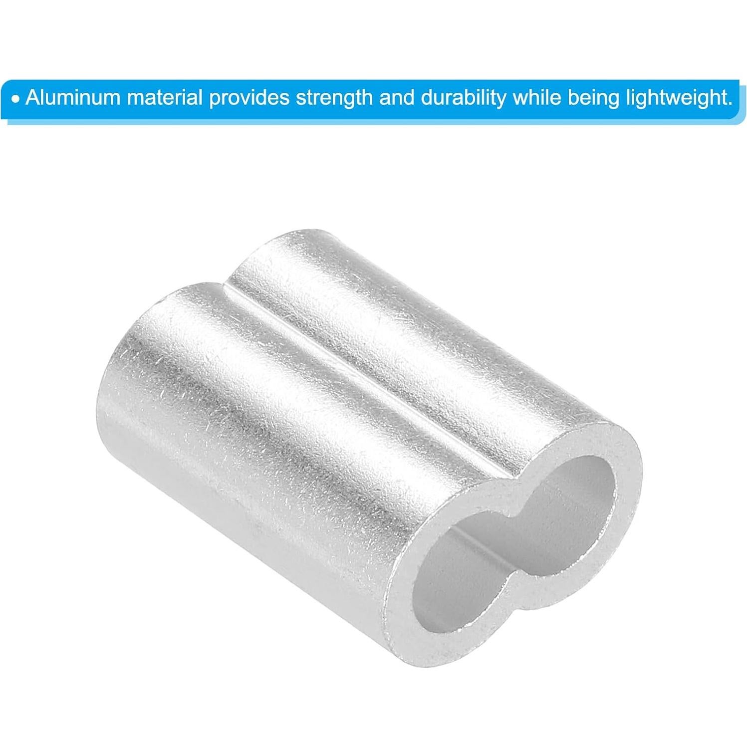 Manga de bucle de crimpado aluminio uxcell 8mm 10pcs plata