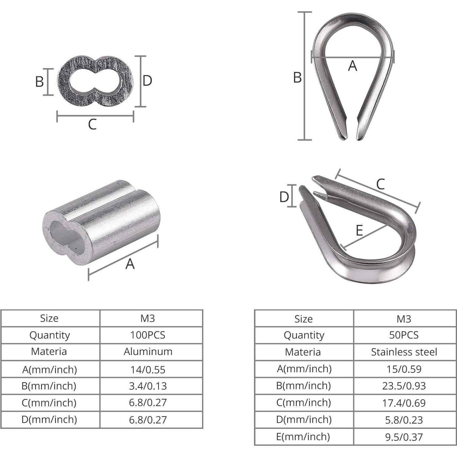 Kit de Crimpado Proster 100pcs Aluminio + 50pcs Ojal Acero