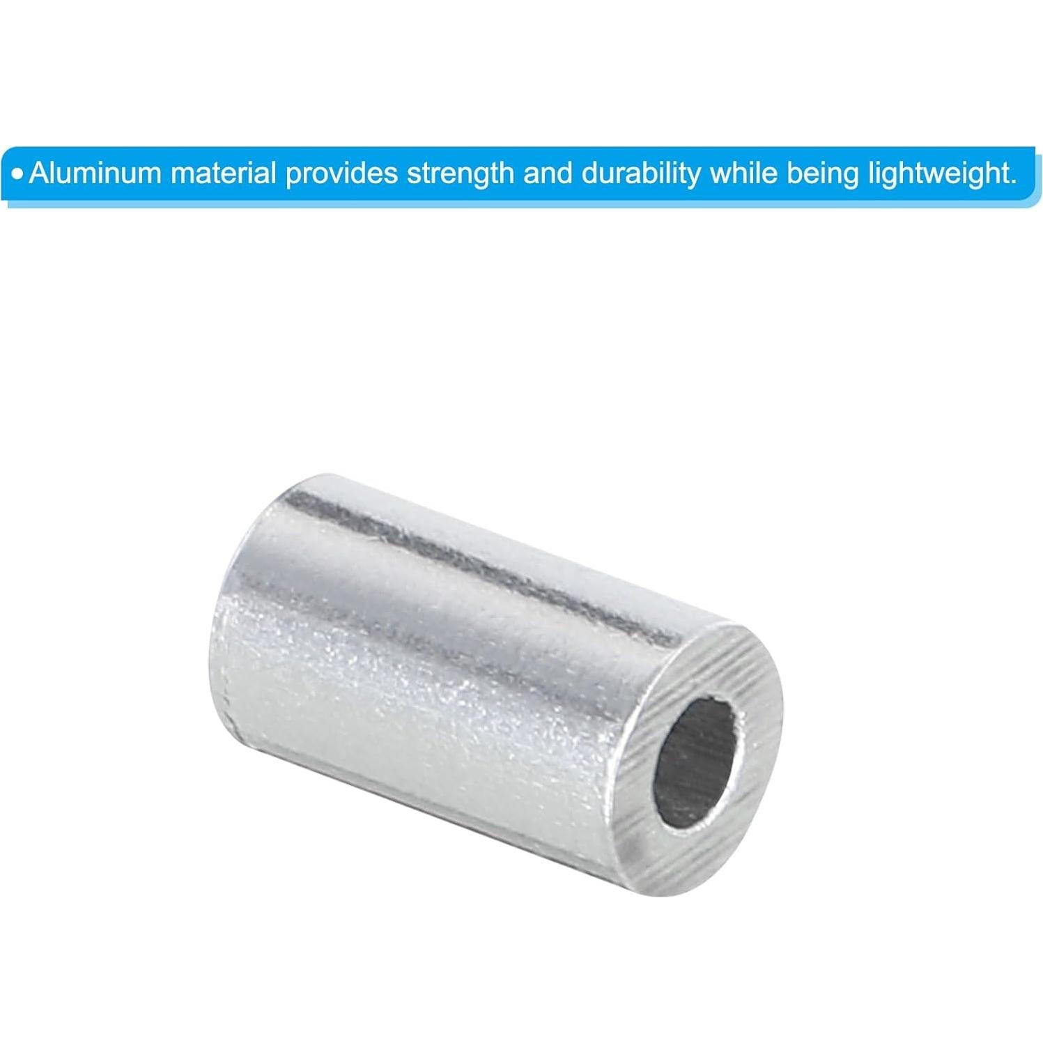 Manguito de Crimpado de Aluminio uxcell 1.5mm 25pcs Plateado