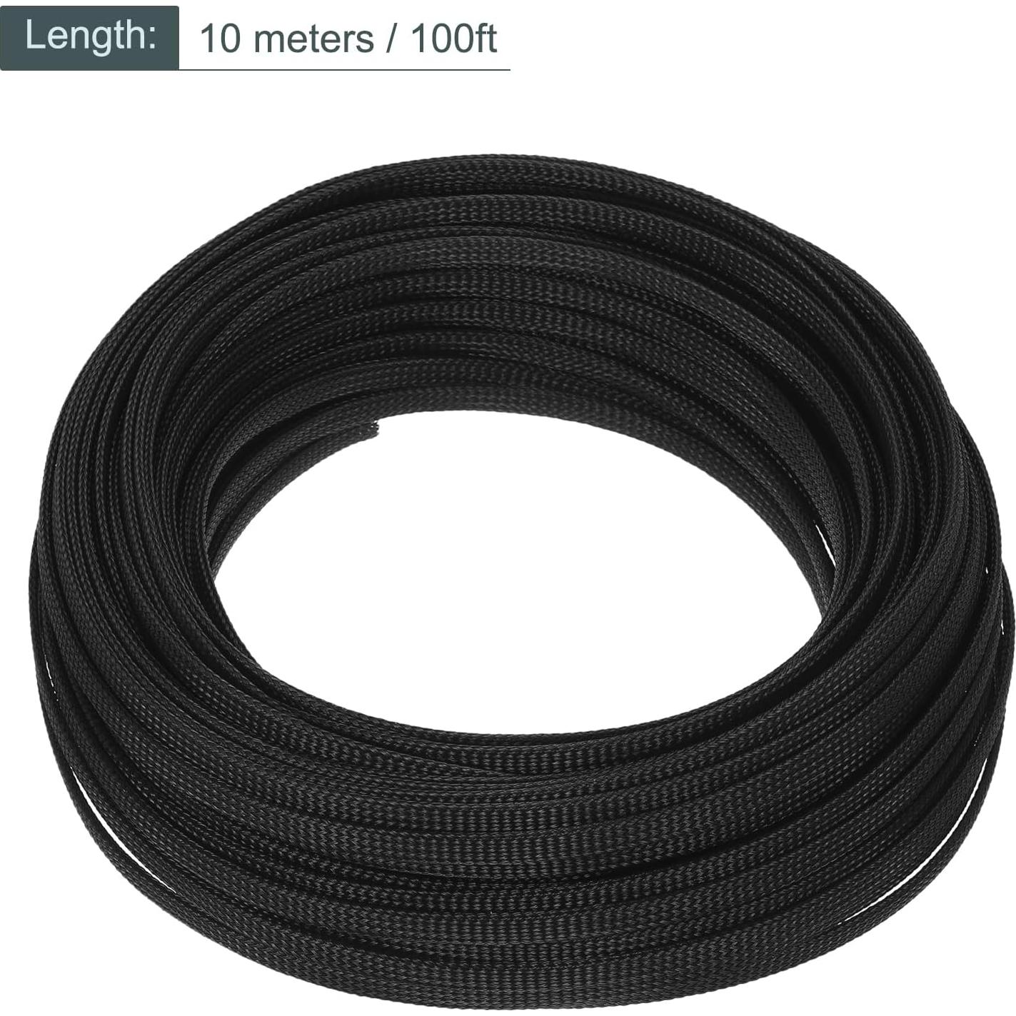Manguito Expandible uxcell 6.35mm x 30m Negro Aislante