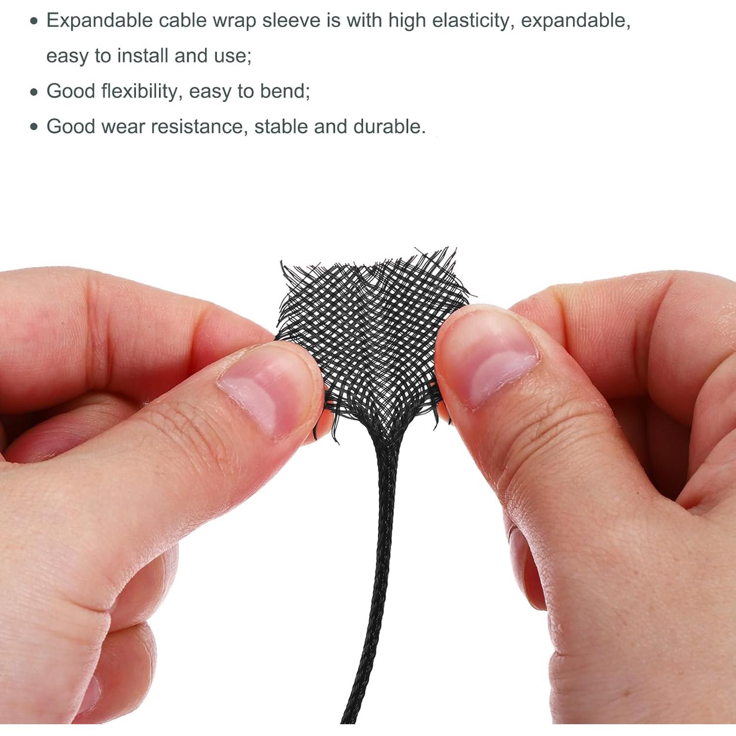 Manguito Expandible uxcell 6.35mm x 30m Negro Aislante