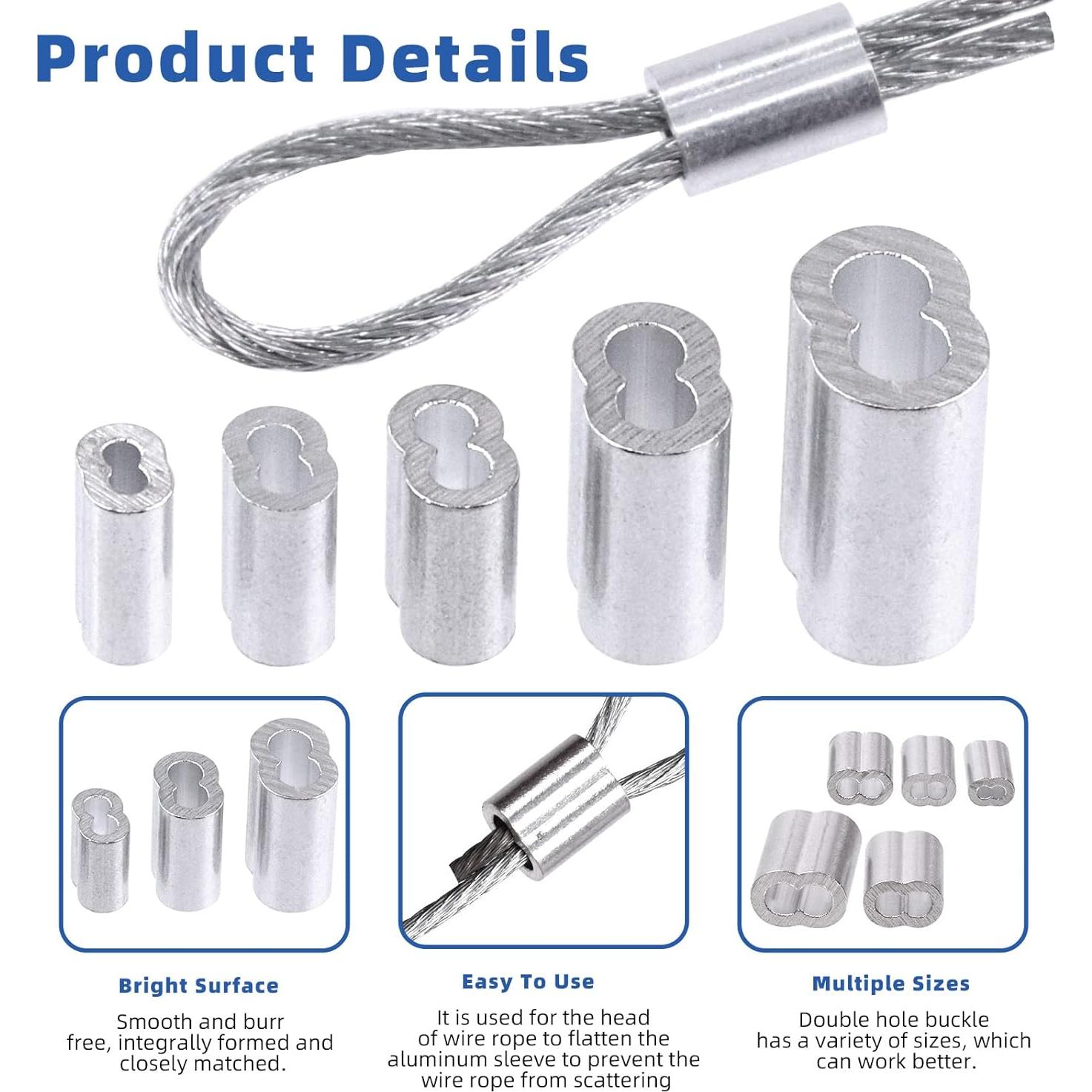 Kit de Abrazaderas y Mangas de Crimpado Glarks 121 Pcs