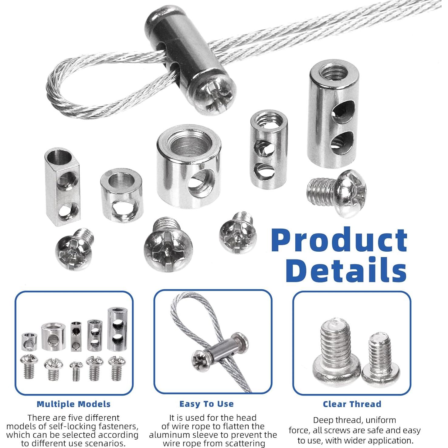 Kit de Abrazaderas y Mangas de Crimpado Glarks 121 Pcs