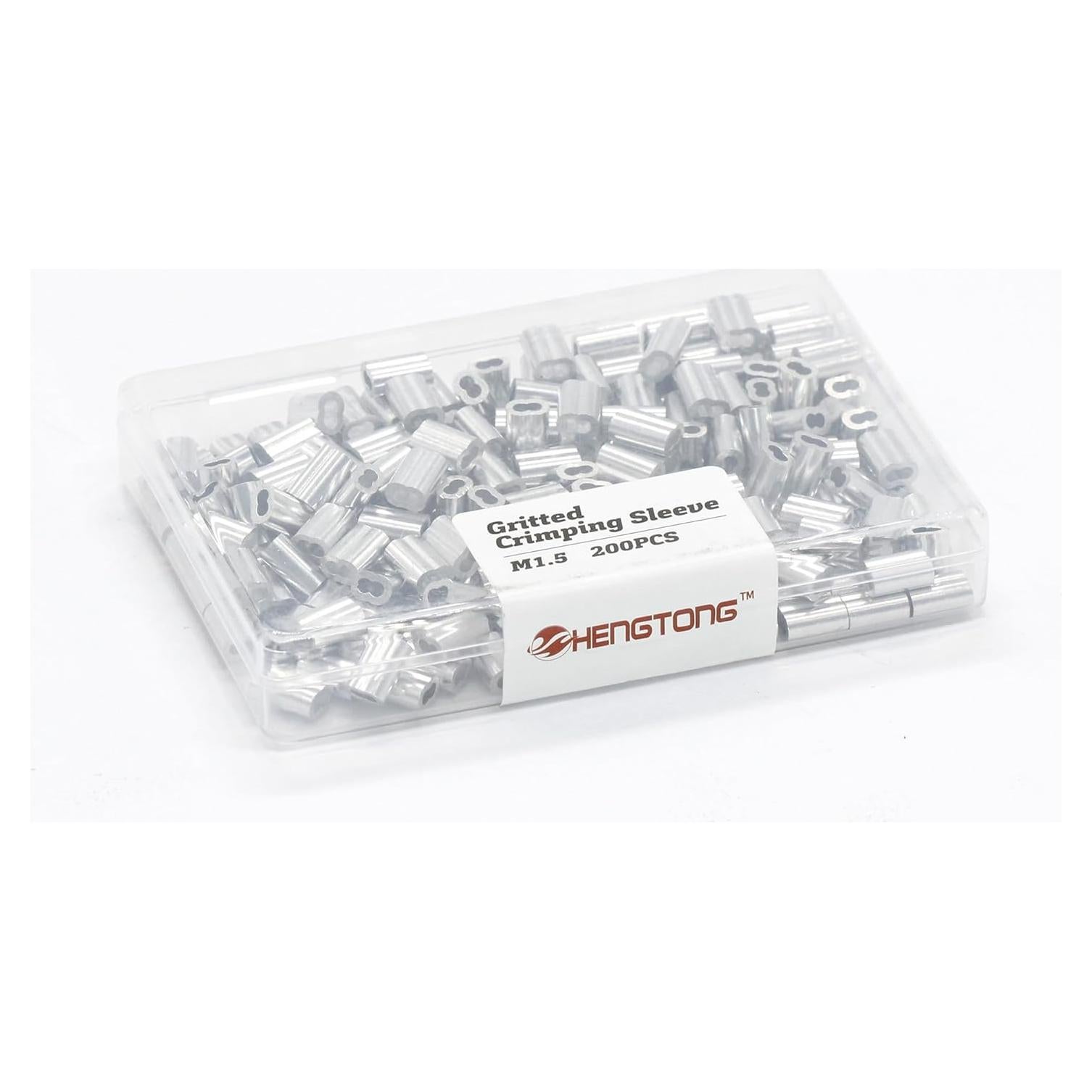 Mangas de Crimpado de Aluminio HENGTONG 200PCS M1.5 1.5mm