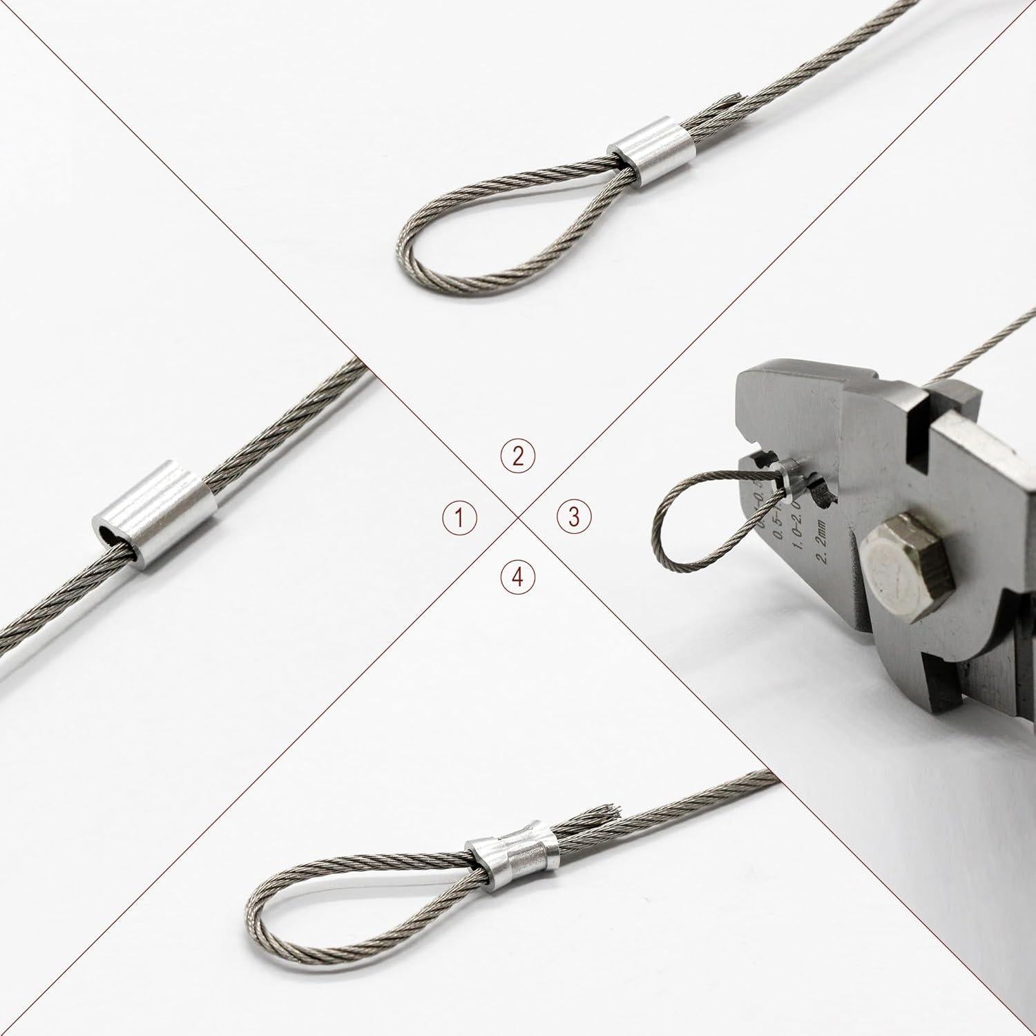 Mangas de Crimpado de Aluminio HENGTONG 200PCS M1.5 1.5mm