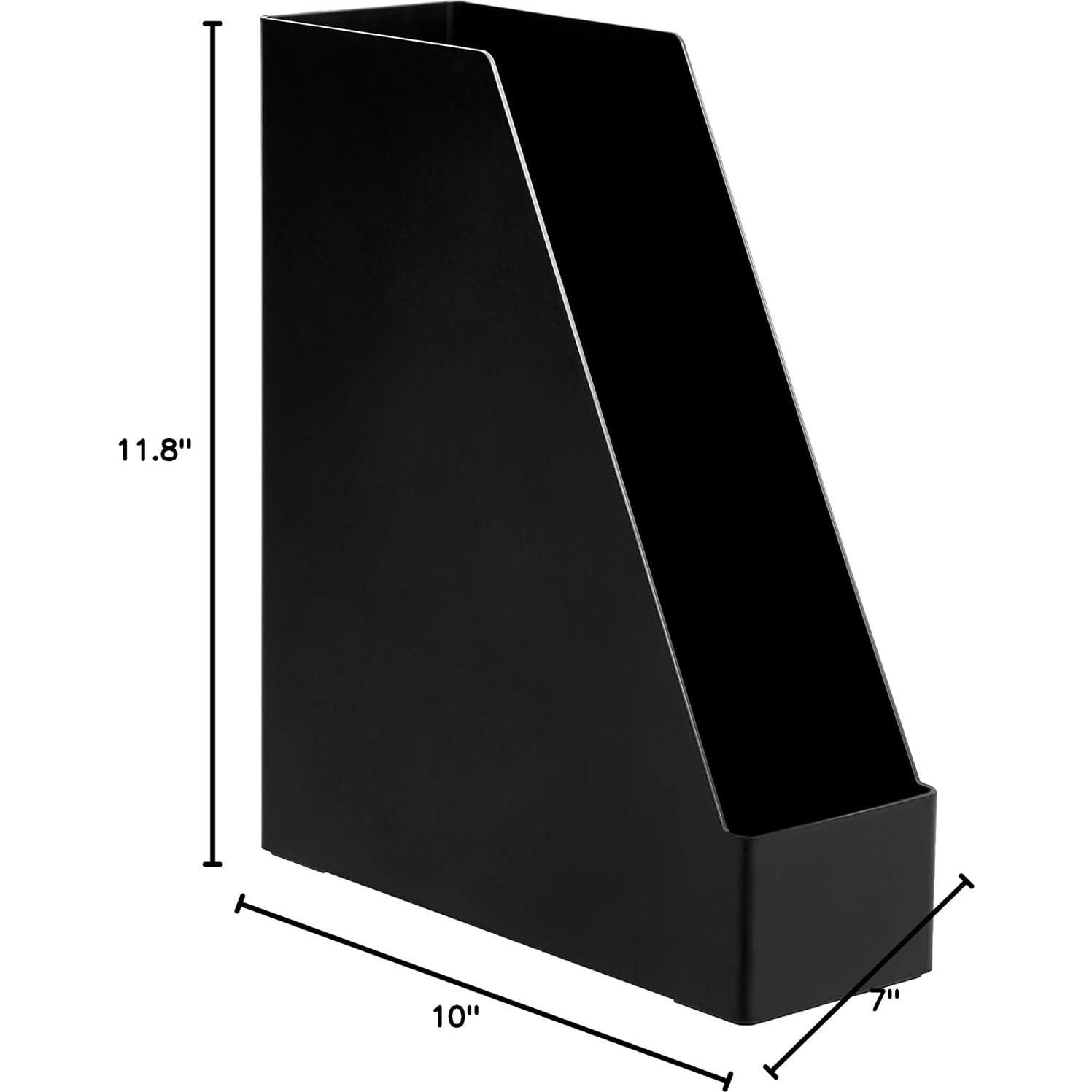 Organizador de Escritorio Amazon Basics - Soporte Revistas Negro 2 Pzas