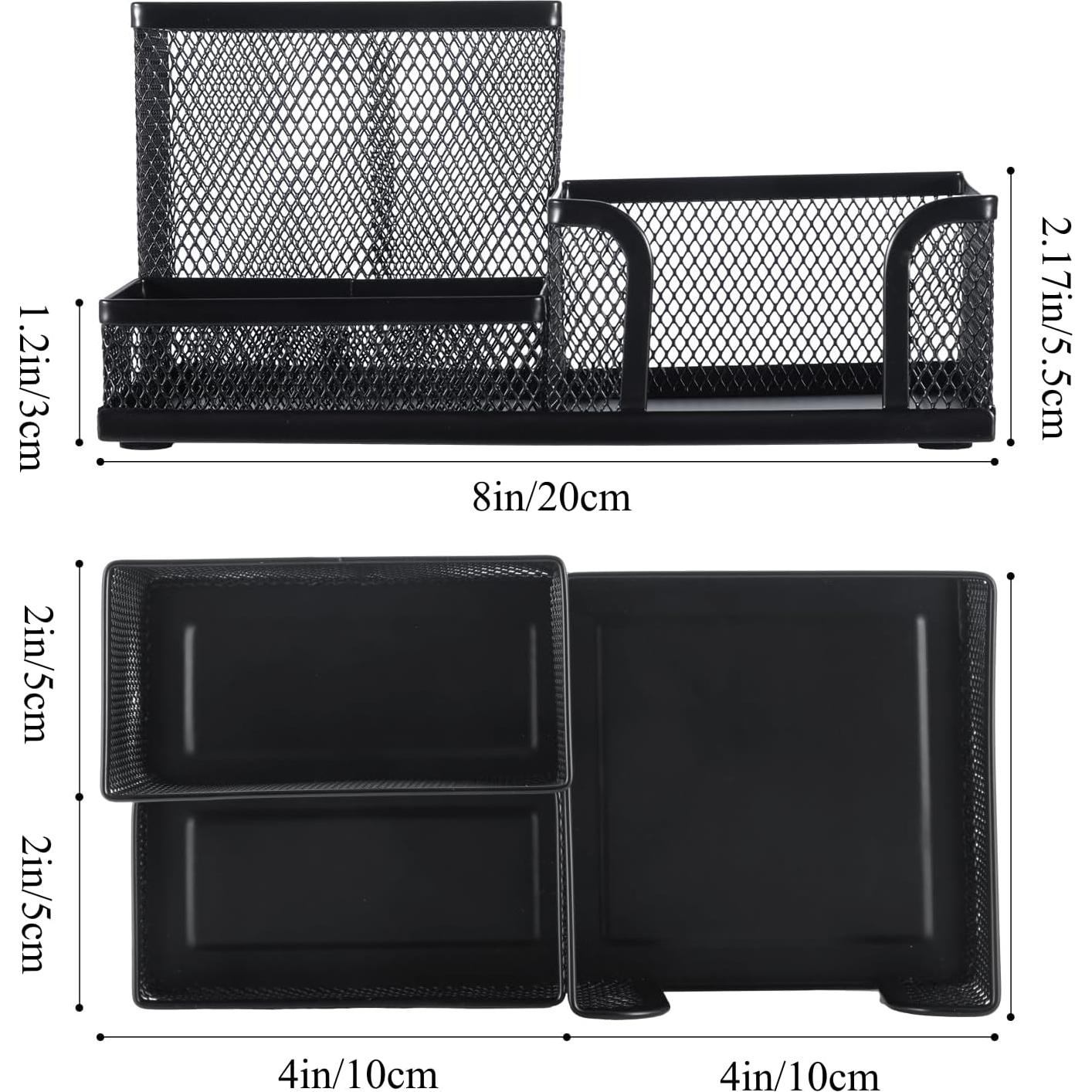 Organizador de Escritorio M&G Negro con 3 Compartimentos