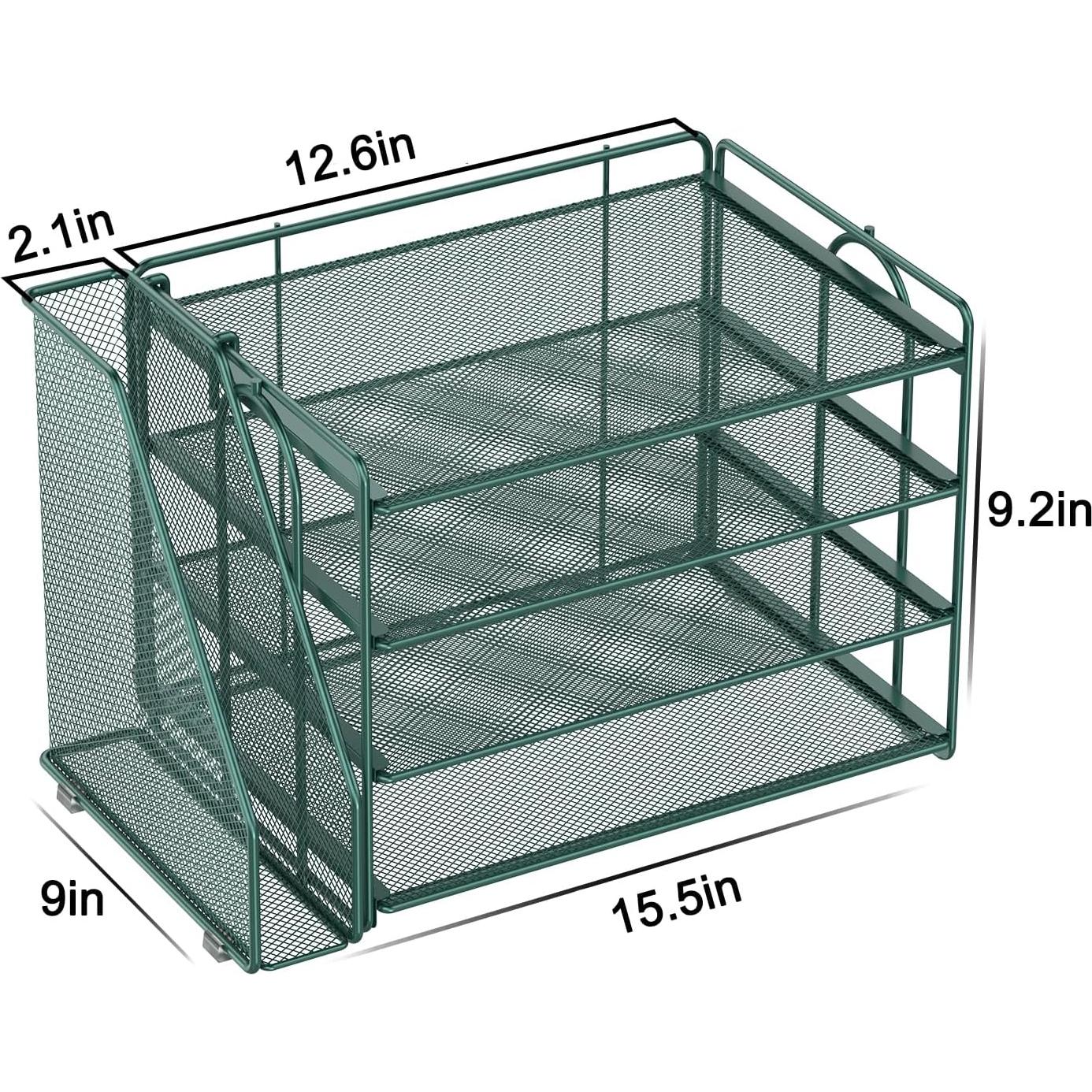 Organizador de Escritorio Spacrea Verde Oscuro con 5 Bandejas