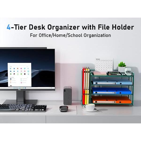 Organizador de Escritorio Spacrea Verde Oscuro con 5 Bandejas