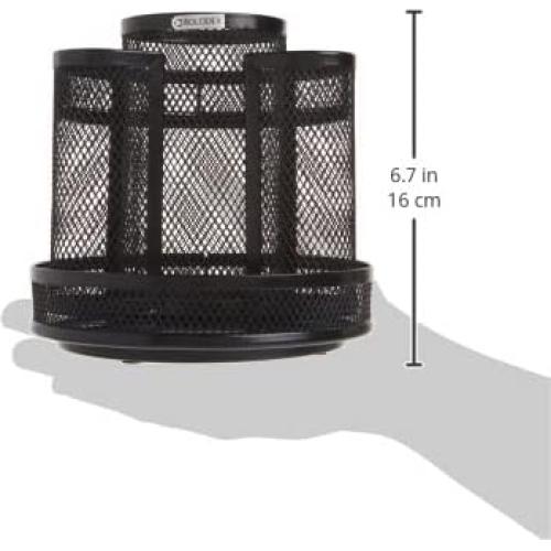 Organizador de Escritorio Rolodex Malla Negra 16.5 cm Giratorio