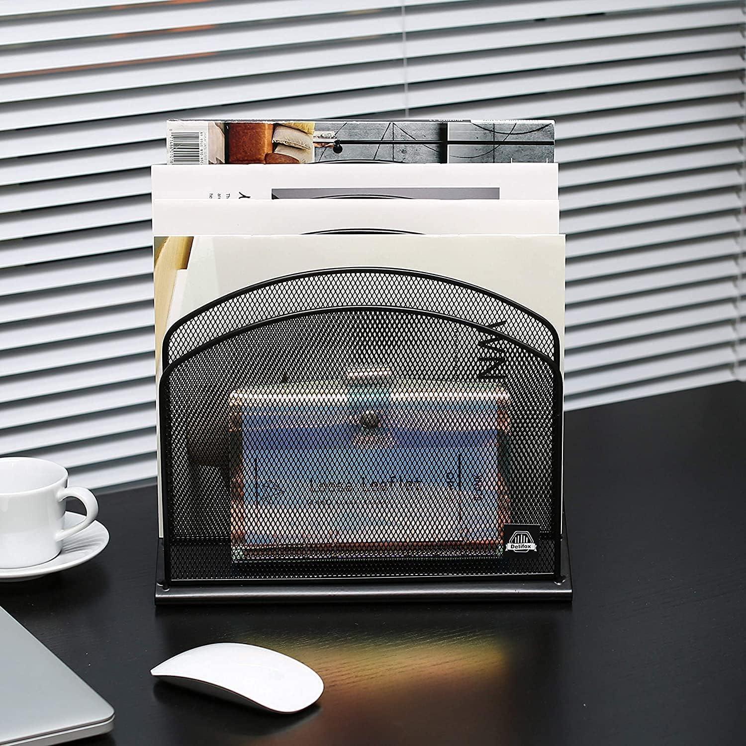 Organizador de Archivos de Escritorio Delifox 5 Secciones Negro