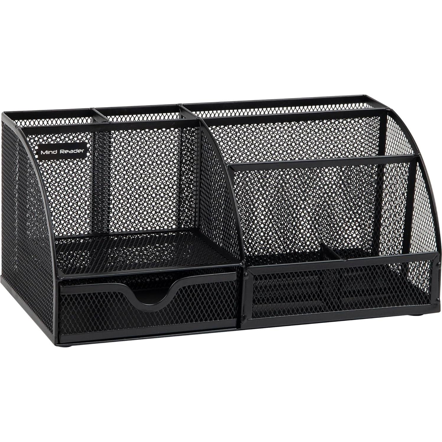 Organizador de Escritorio Mind Reader 7 Compartimentos Metal Negro