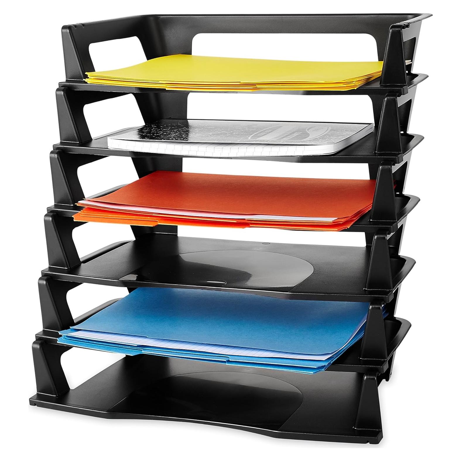 Bandeja de Cartas Rubbermaid Regeneration 6 Niveles Plástico Negro A4