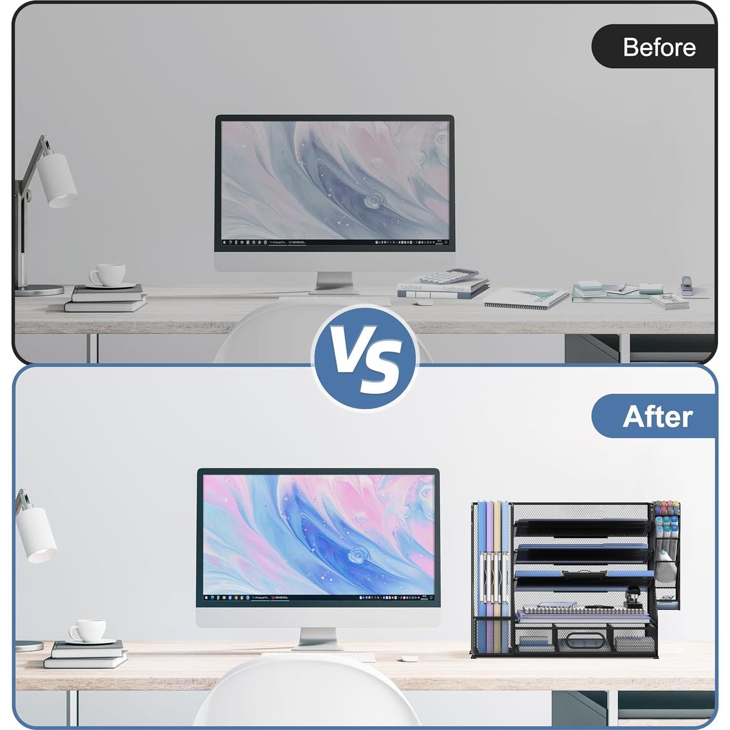 Organizador de Escritorio SUPEASY 5 Niveles Metal Negro