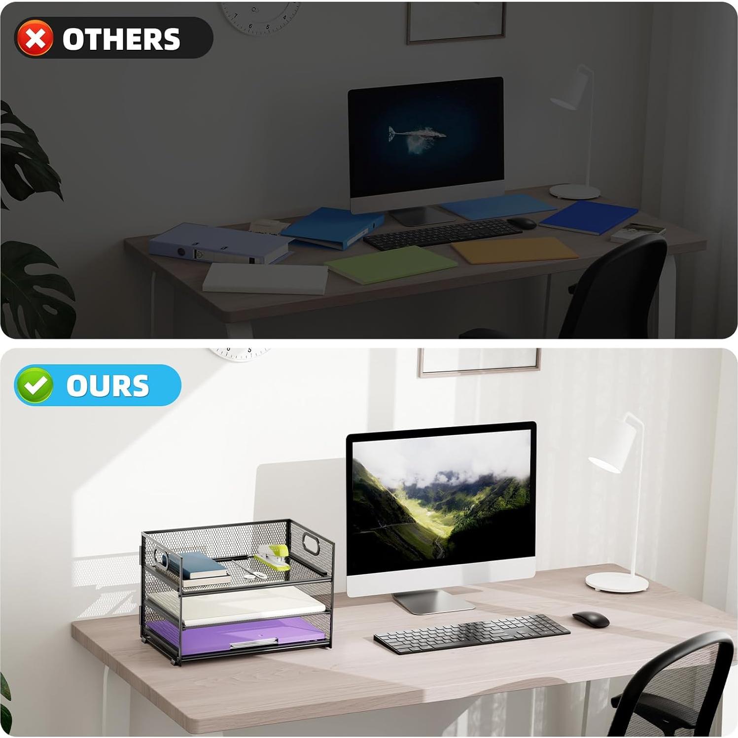 Organizador de Papel Marbrasse 3 Niveles Malla Negra