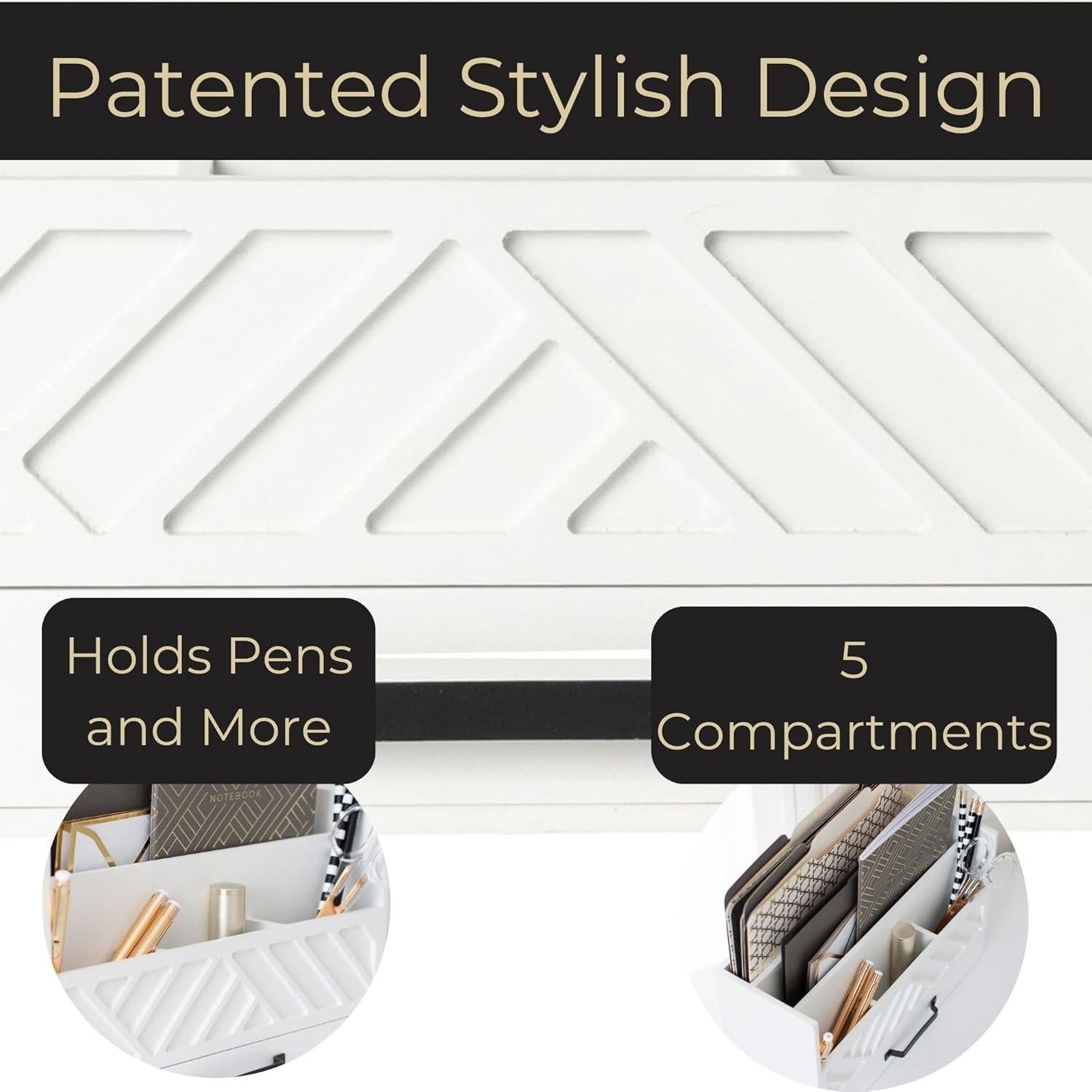 Organizador de Escritorio BLU MONACO Blanco con Cajón - Madera