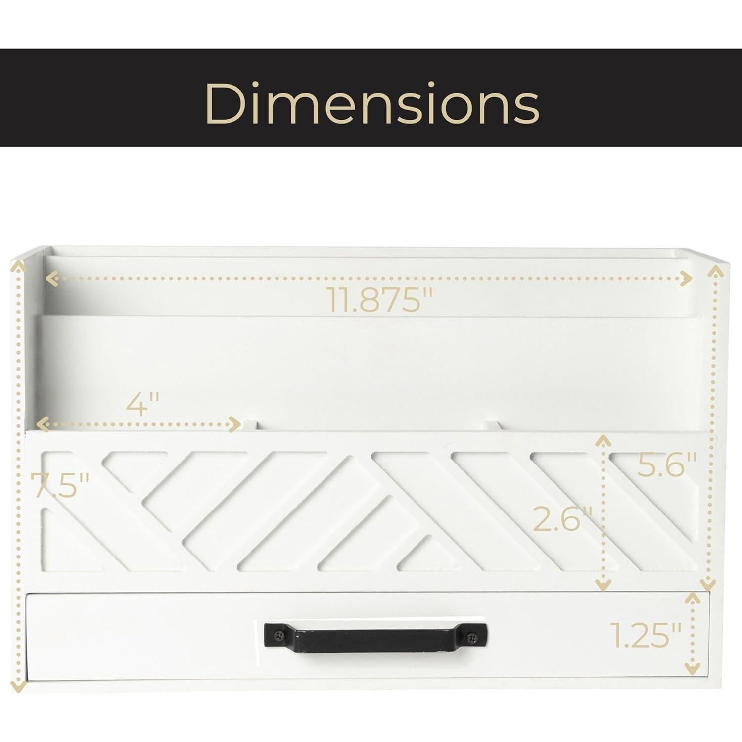 Organizador de Escritorio BLU MONACO Blanco con Cajón - Madera