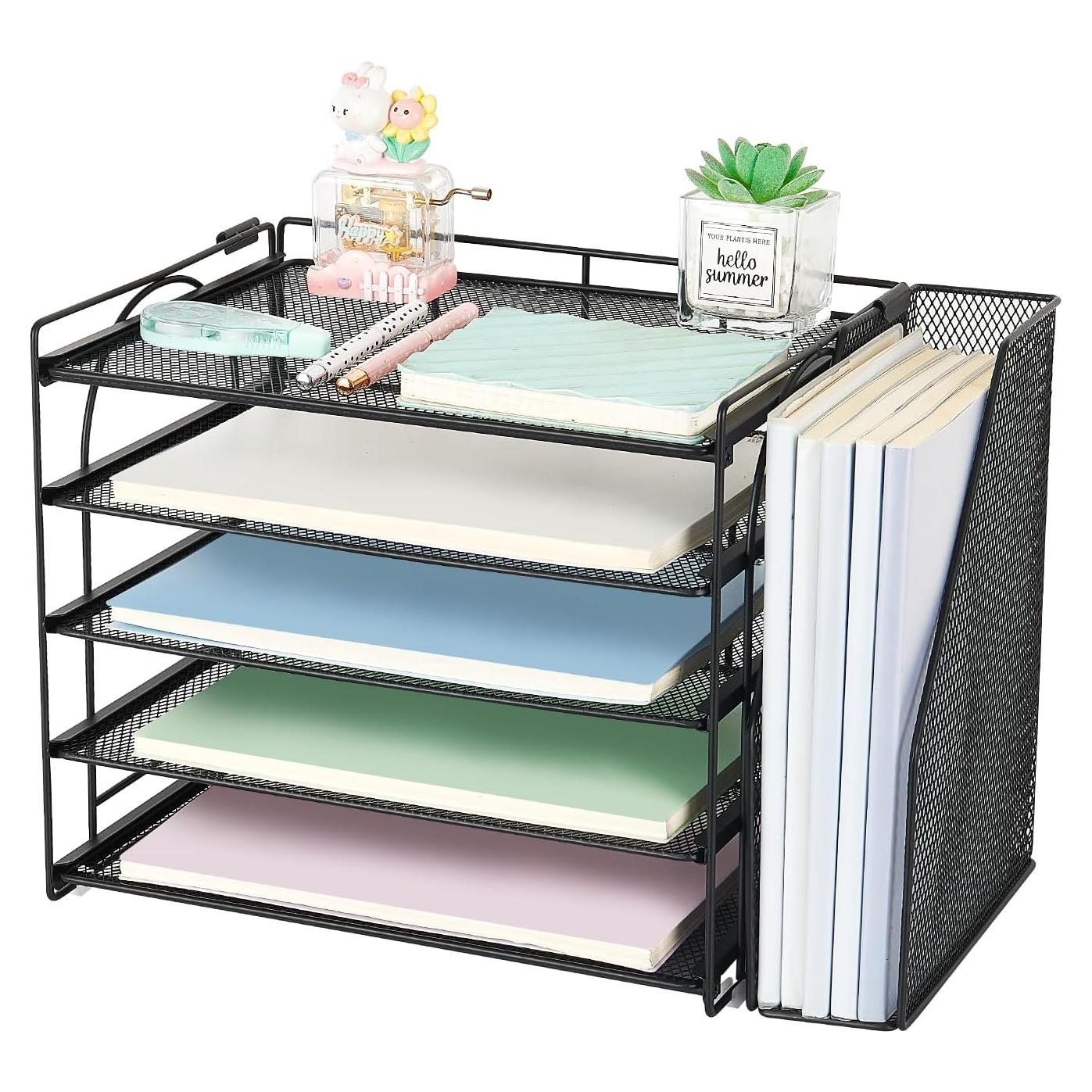 Organizador de Escritorio AUPSEN 5 Niveles Negro Metal