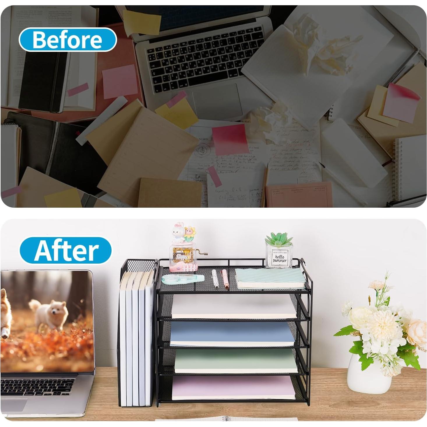 Organizador de Escritorio AUPSEN 5 Niveles Negro Metal