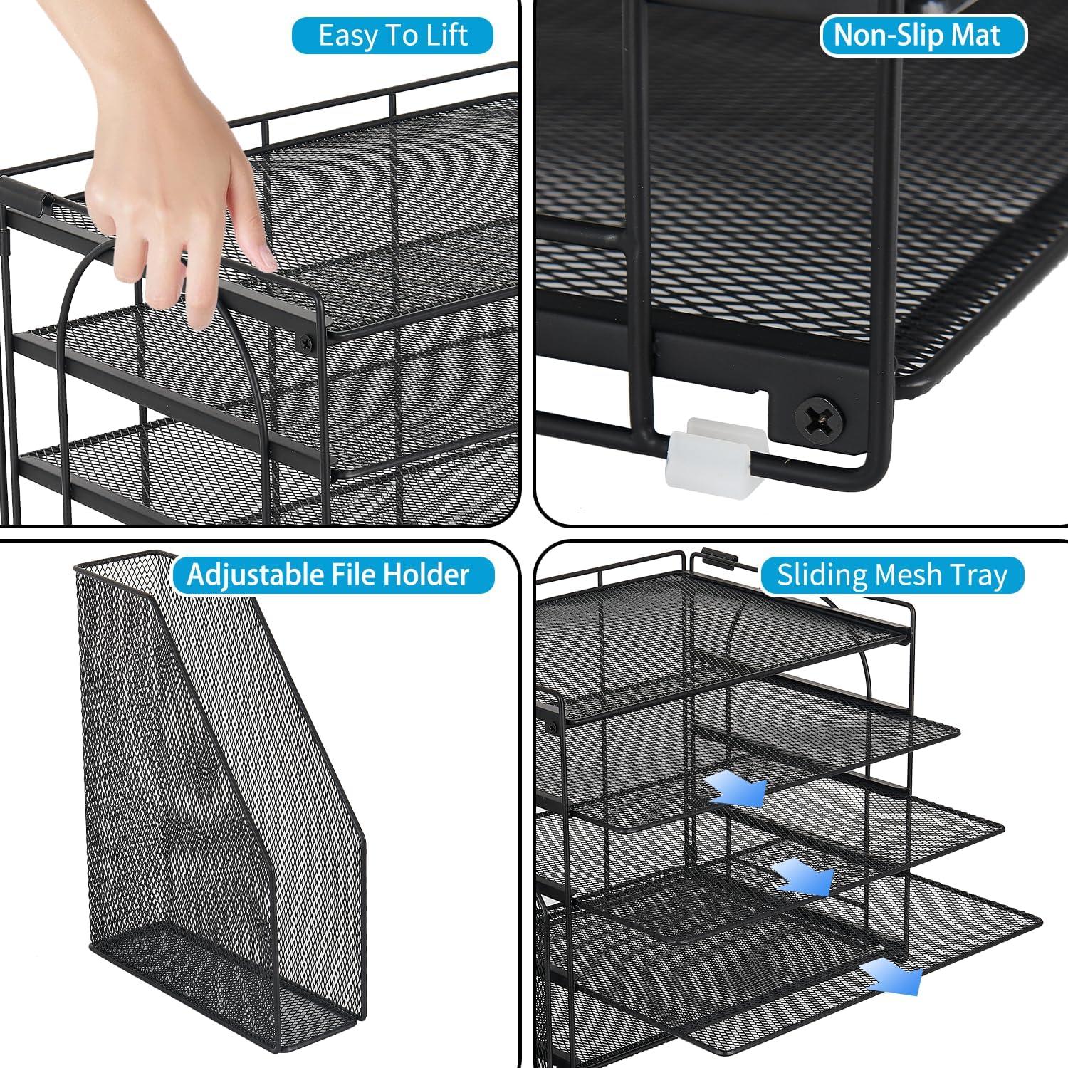 Organizador de Escritorio AUPSEN 5 Niveles Negro Metal