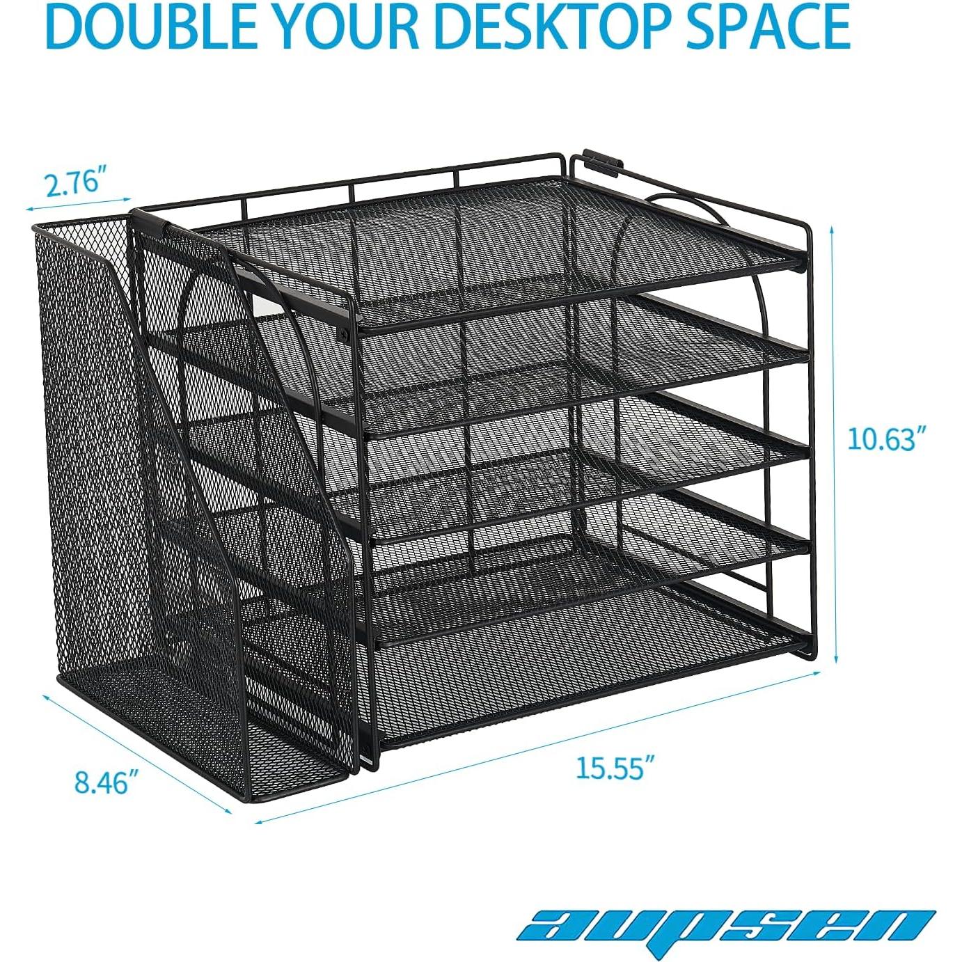Organizador de Escritorio AUPSEN 5 Niveles Negro Metal