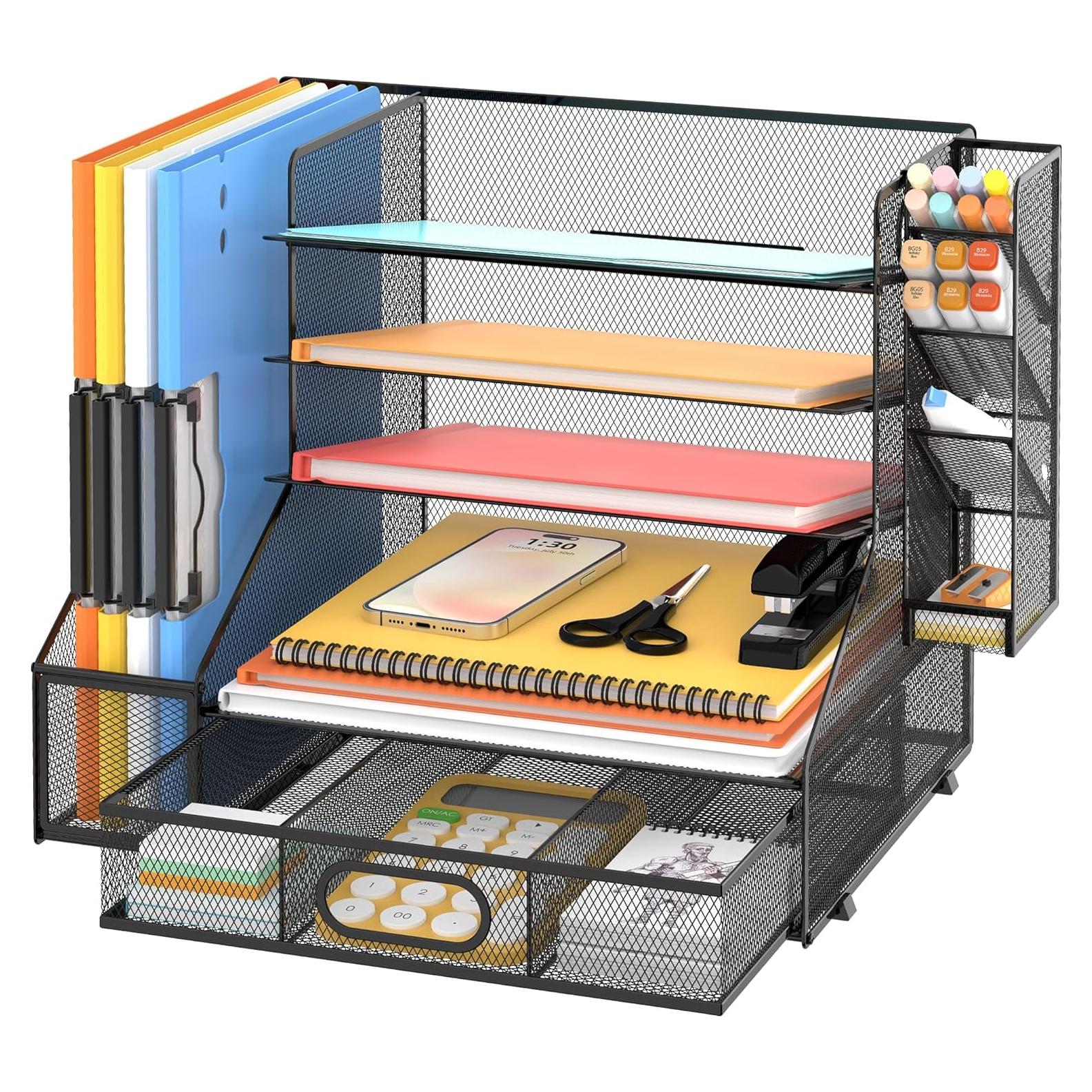 Organizador de Escritorio DALTACK de Malla 5 Niveles Negro