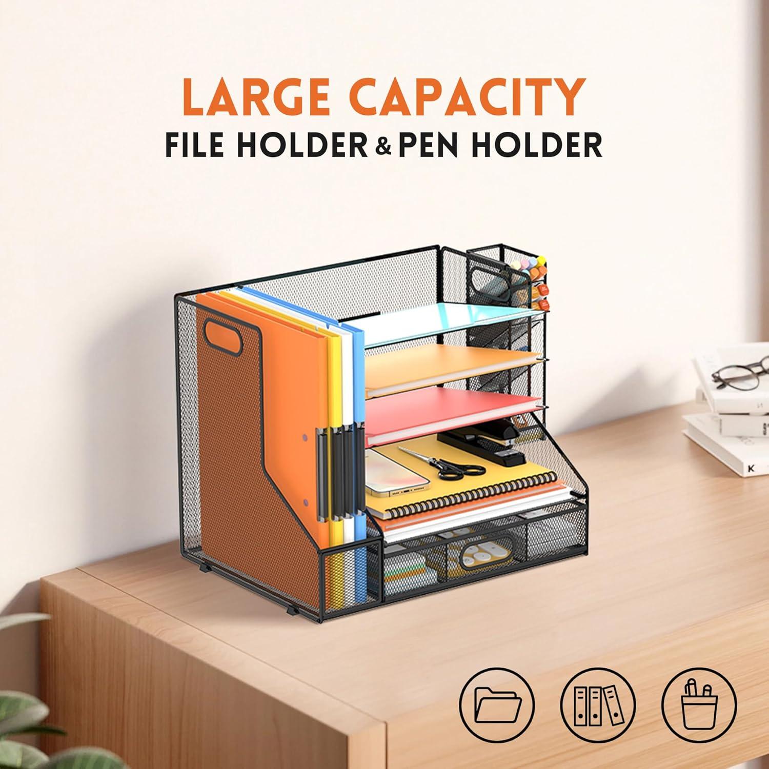 Organizador de Escritorio DALTACK de Malla 5 Niveles Negro