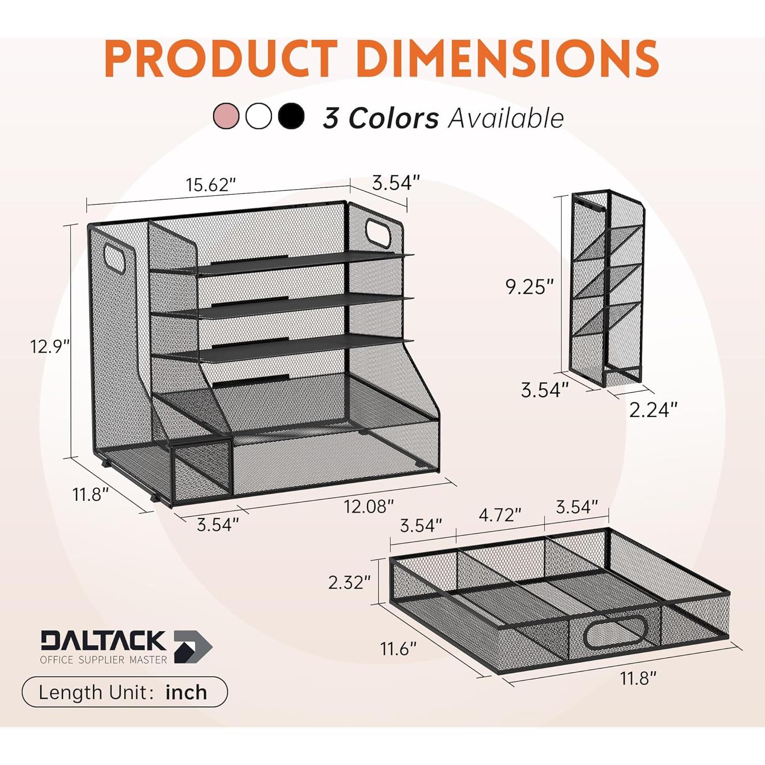 Organizador de Escritorio DALTACK de Malla 5 Niveles Negro