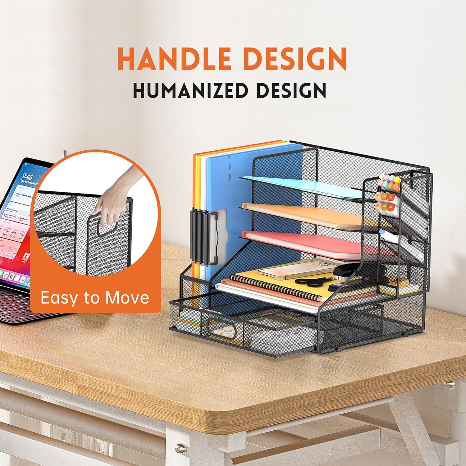 Organizador de Escritorio DALTACK de Malla 5 Niveles Negro