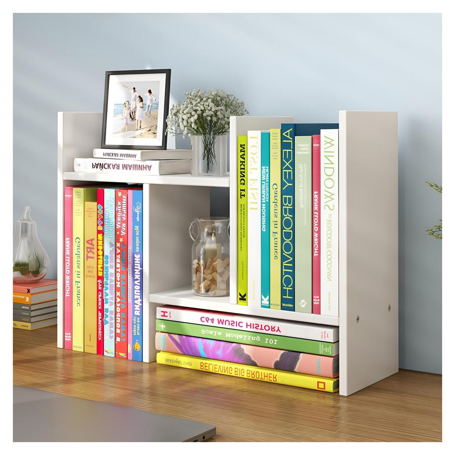 Estante de Escritorio Ajustable YSJILIDE de Madera Blanco