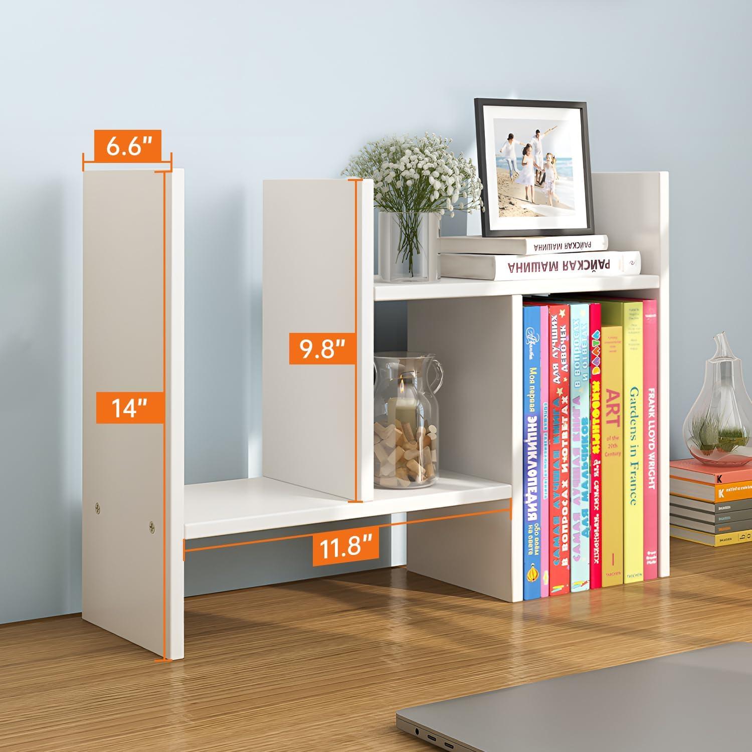 Estante de Escritorio Ajustable YSJILIDE de Madera Blanco