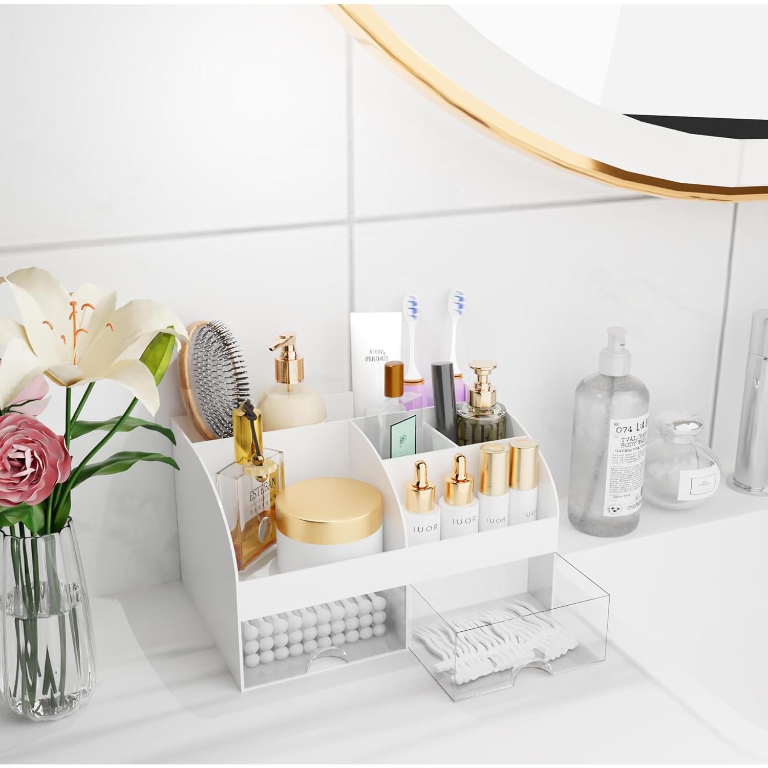 Organizador de Maquillaje COMFYROOM Blanco con 6 Compartimentos