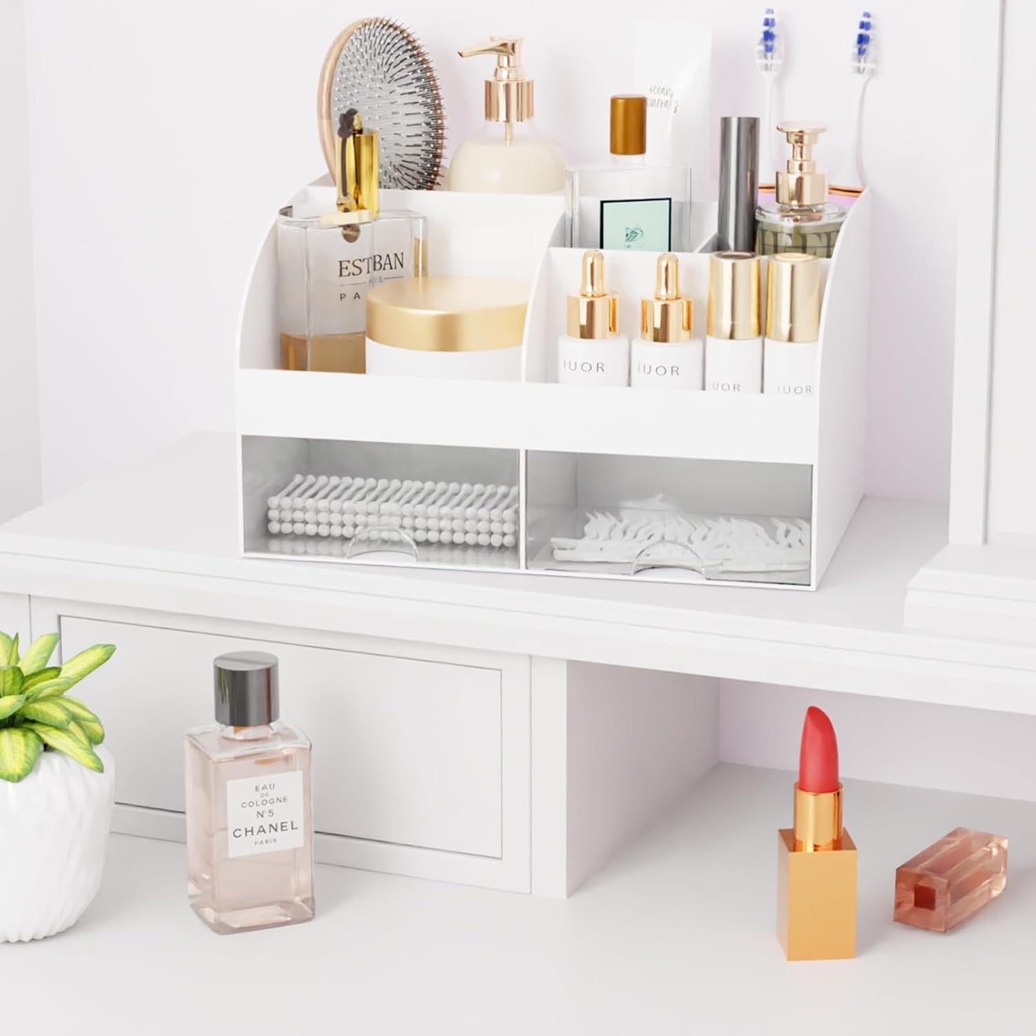Organizador de Maquillaje COMFYROOM Blanco con 6 Compartimentos