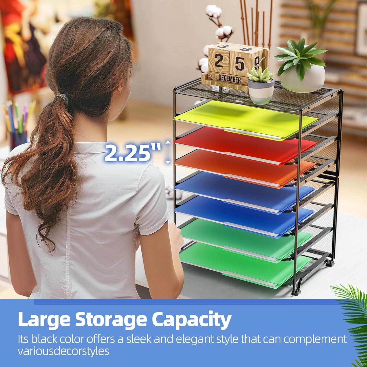 Organizador de Escritorio Simple Trending 8 Niveles Negro