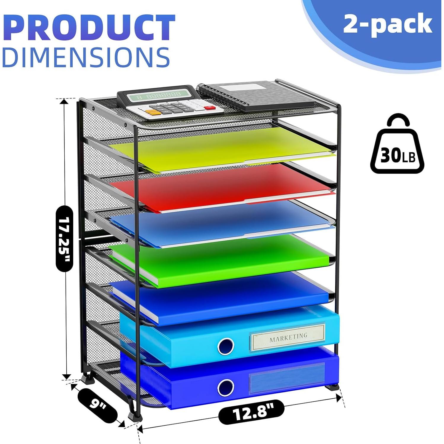 Organizador de Escritorio Simple Trending 8 Niveles Negro