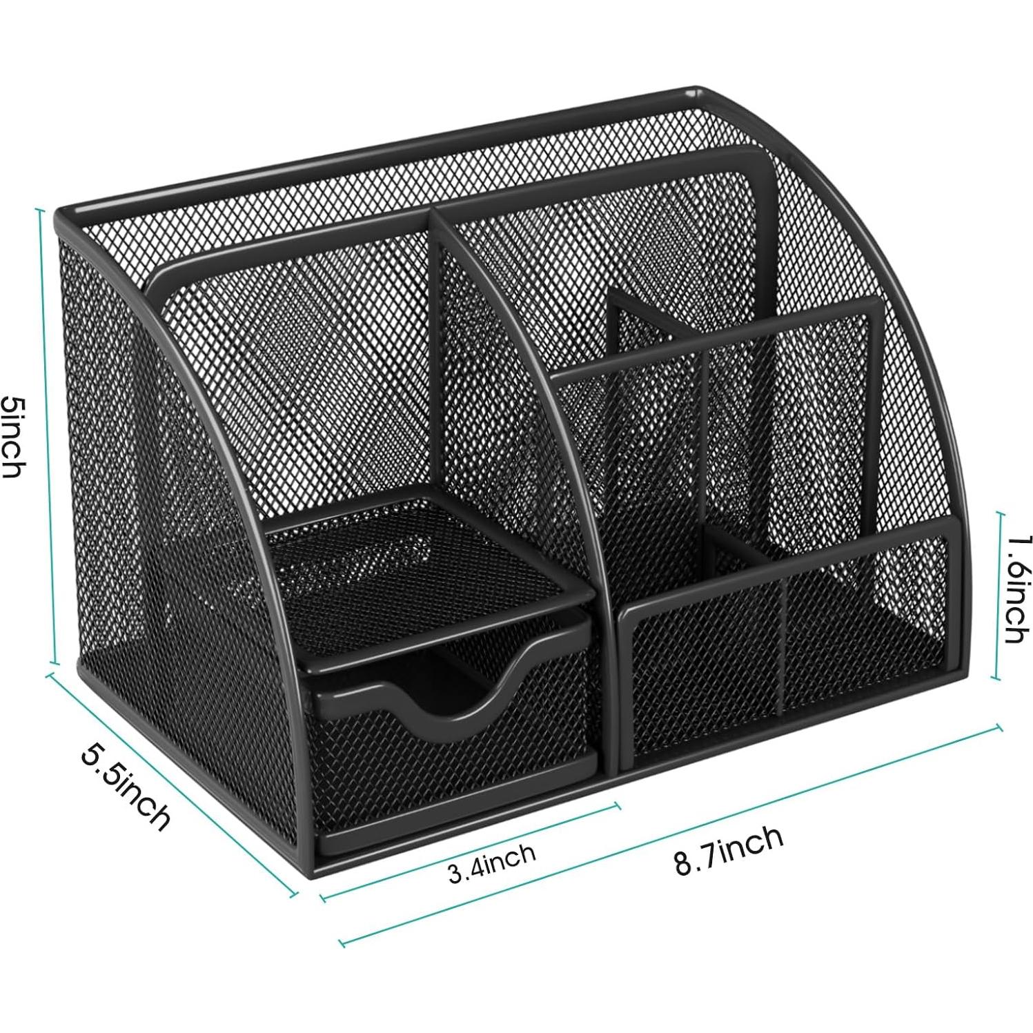 Organizador de Escritorio MaxGear de Malla Metálica 7 Compartimentos