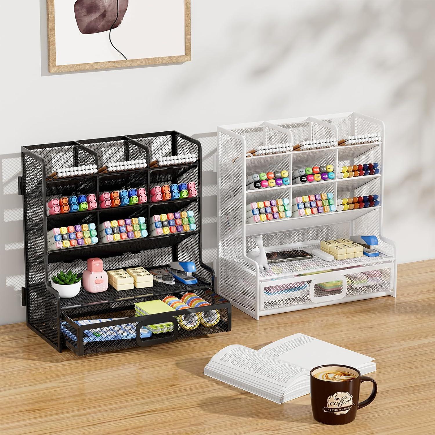 Organizador de Escritorio Marbrasse Malla Grande Negro 25x24.5x13.7cm