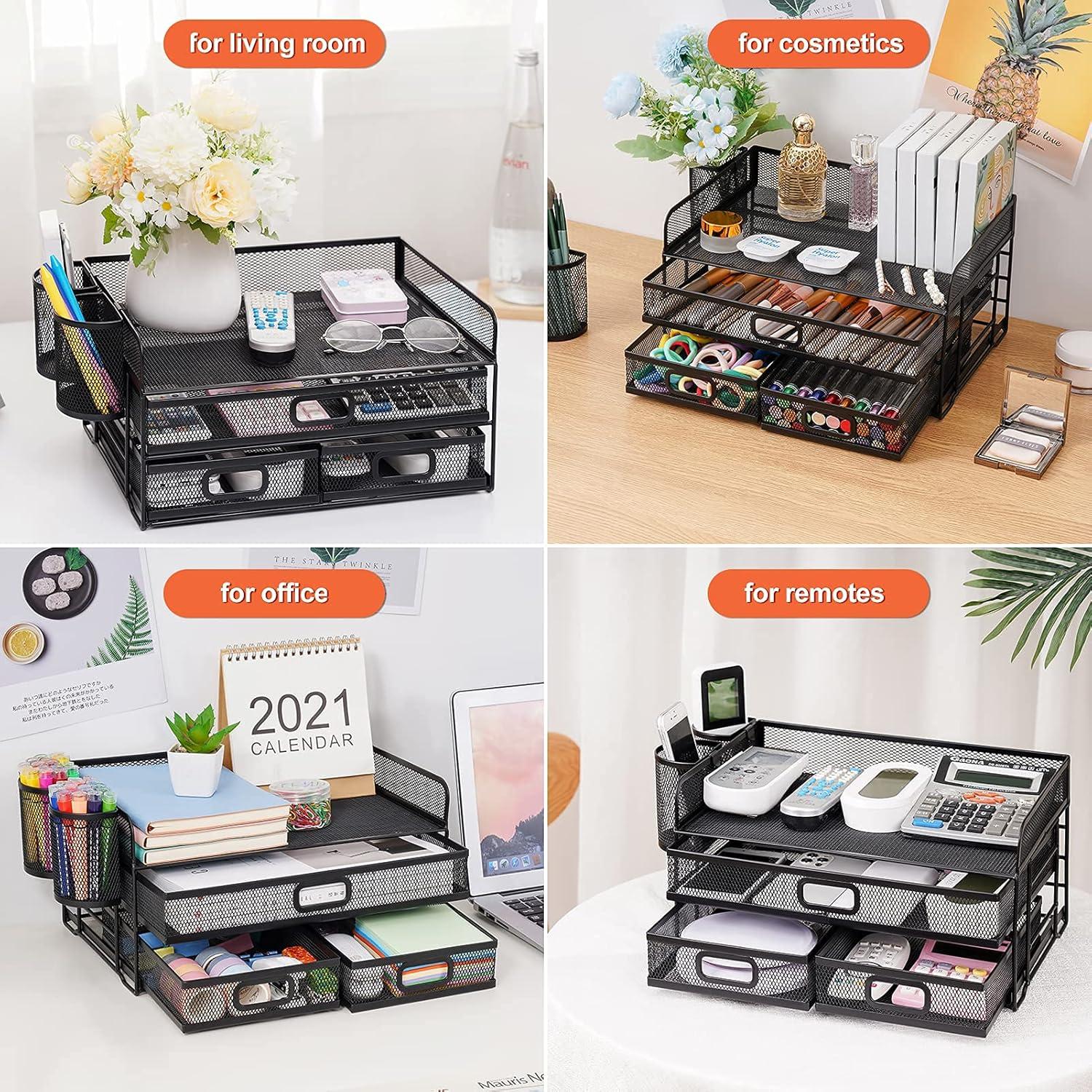 Organizador de Escritorio Marbrasse 3 Niveles Malla Negro