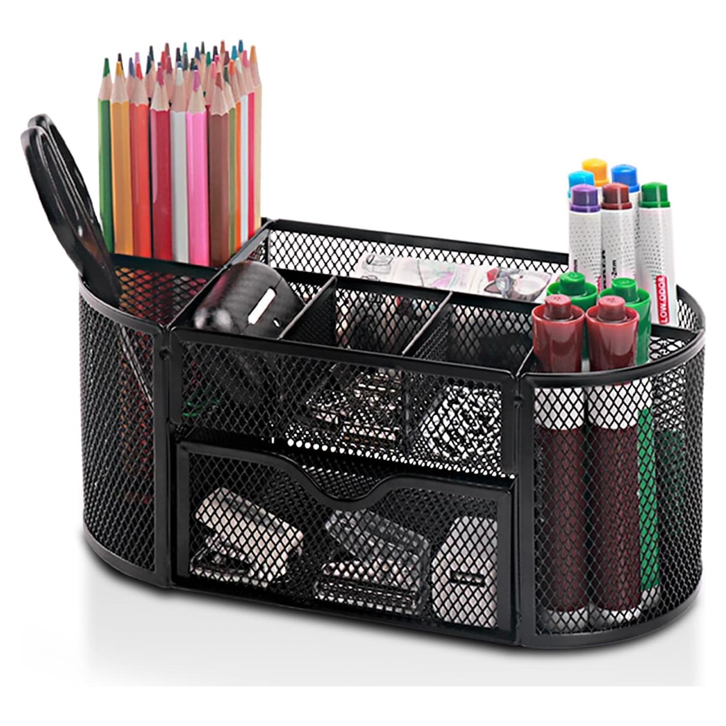 Organizador de Escritorio Comix B2001, 8 Compartimentos, Negro