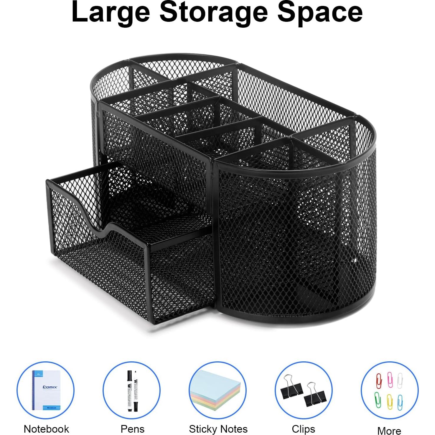 Organizador de Escritorio Comix B2001, 8 Compartimentos, Negro