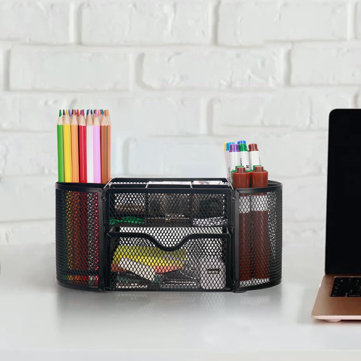 Organizador de Escritorio Comix B2001, 8 Compartimentos, Negro