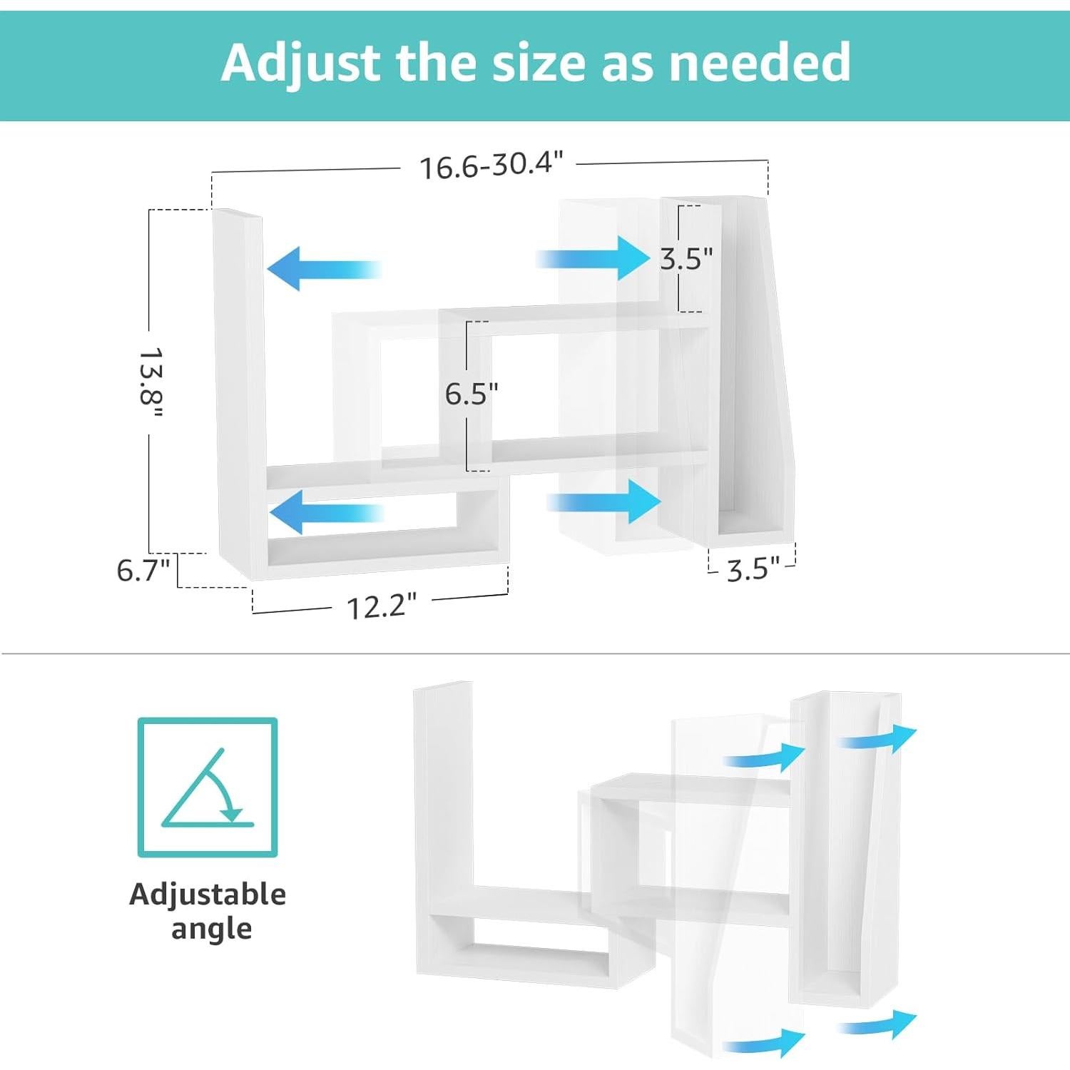Estante Organizador de Escritorio NUTIKAS DOS-W1-01 Blanco Ajustable